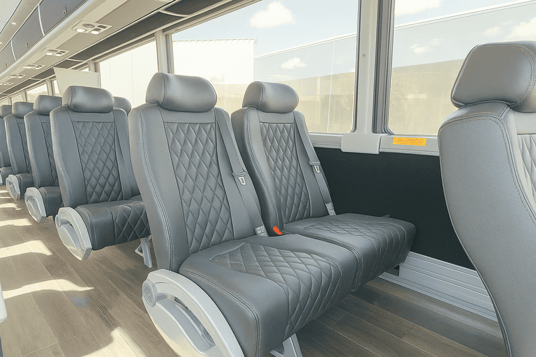 interior of Paramount Charter Bus charter bus