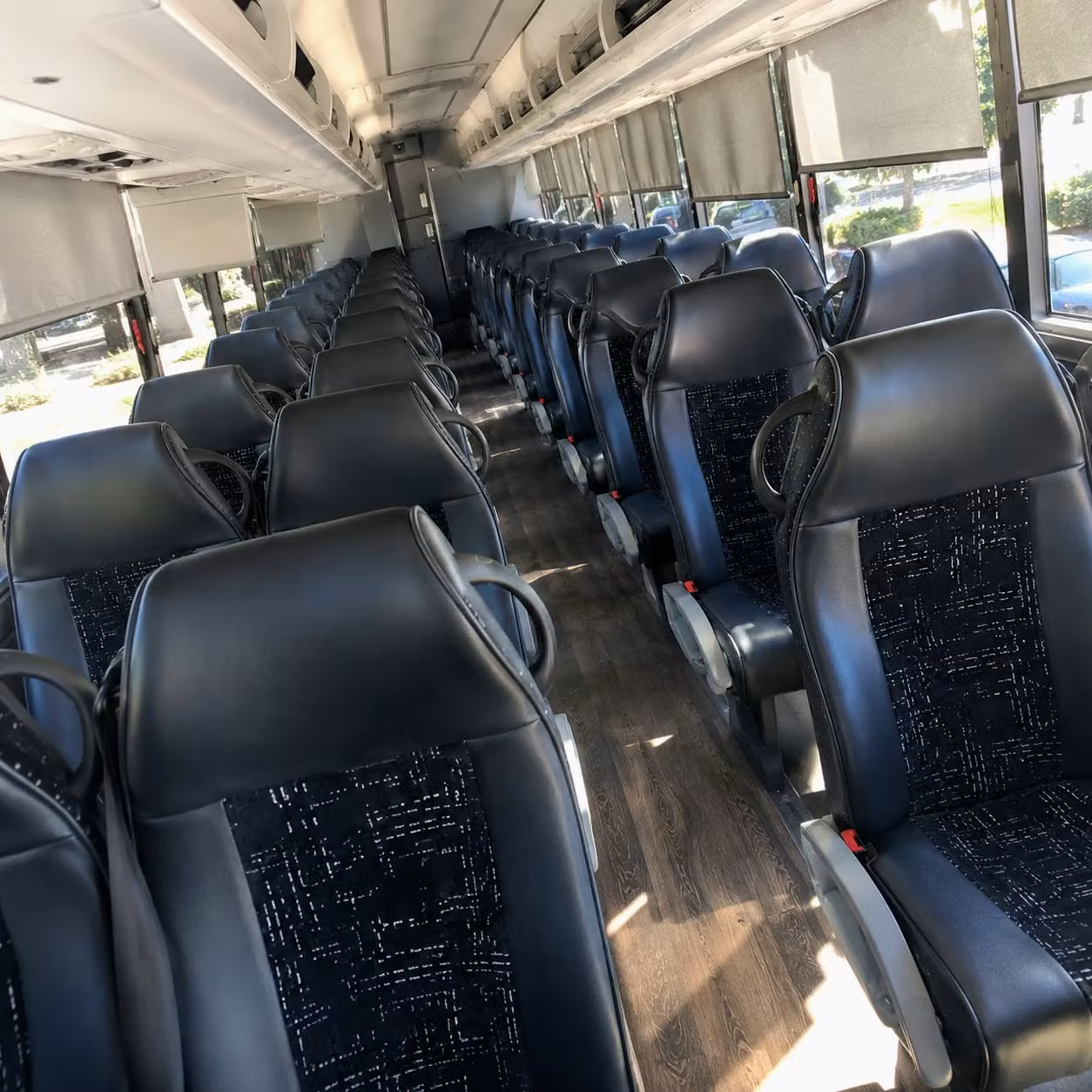 paramount charter bus rental interior